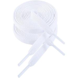 imageVSUDO 2 Pairs Flat Shoe Laces for Sneakers Shoe StringsShoelaces for Sneakers02 Snow White