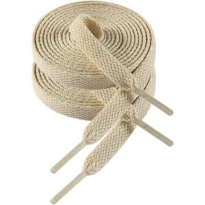 imageVSUDO 2 Pairs Flat Shoe Laces for Sneakers Shoe StringsShoelaces for Sneakers06 Beige