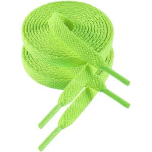 imageVSUDO 2 Pairs Flat Shoe Laces for Sneakers Shoe StringsShoelaces for Sneakers15 Neon Green