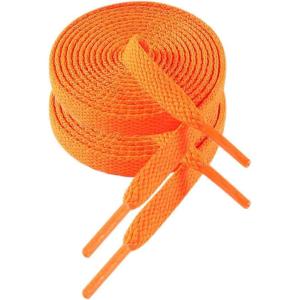 imageVSUDO 2 Pairs Flat Shoe Laces for Sneakers Shoe StringsShoelaces for Sneakers22 Orange