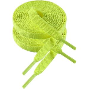 imageVSUDO 2 Pairs Flat Shoe Laces for Sneakers Shoe StringsShoelaces for Sneakers24 Neon Yellow