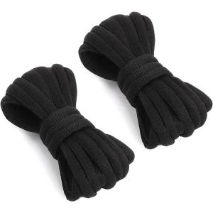 imageVSUDO 2 Pairs Oval Shoe Laces for Sneakers Basketball Baseball Shoelace Athletic Sport Trainers ShoestringsBlack
