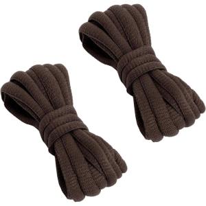 imageVSUDO 2 Pairs Oval Shoe Laces for Sneakers Basketball Baseball Shoelace Athletic Sport Trainers ShoestringsBrown