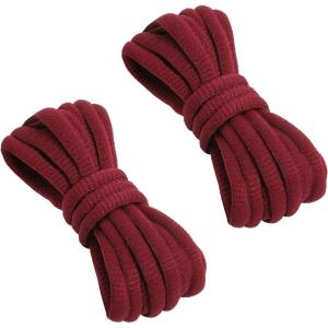 imageVSUDO 2 Pairs Oval Shoe Laces for Sneakers Basketball Baseball Shoelace Athletic Sport Trainers ShoestringsDark Red