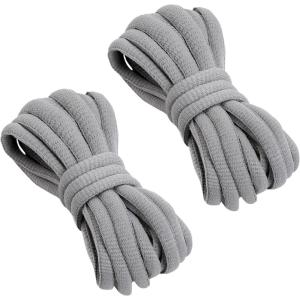 imageVSUDO 2 Pairs Oval Shoe Laces for Sneakers Basketball Baseball Shoelace Athletic Sport Trainers ShoestringsLight Gray