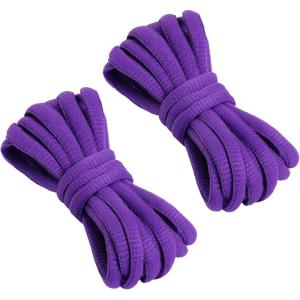 imageVSUDO 2 Pairs Oval Shoe Laces for Sneakers Basketball Baseball Shoelace Athletic Sport Trainers ShoestringsPurple