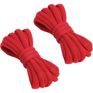 imageVSUDO 2 Pairs Oval Shoe Laces for Sneakers Basketball Baseball Shoelace Athletic Sport Trainers ShoestringsRed