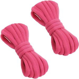 imageVSUDO 2 Pairs Oval Shoe Laces for Sneakers Basketball Baseball Shoelace Athletic Sport Trainers ShoestringsRose Red