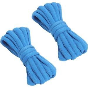 imageVSUDO 2 Pairs Oval Shoe Laces for Sneakers Basketball Baseball Shoelace Athletic Sport Trainers ShoestringsSapphire Blue