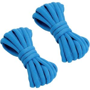imageVSUDO 2 Pairs Oval Shoe Laces for Sneakers Basketball Baseball Shoelace Athletic Sport Trainers ShoestringsSky Blue