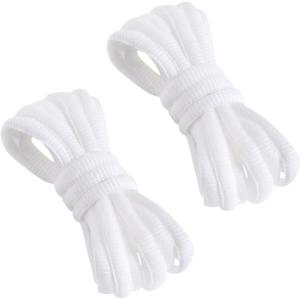 imageVSUDO 2 Pairs Oval Shoe Laces for Sneakers Basketball Baseball Shoelace Athletic Sport Trainers ShoestringsWhite