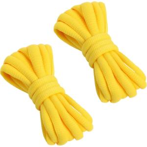 imageVSUDO 2 Pairs Oval Shoe Laces for Sneakers Basketball Baseball Shoelace Athletic Sport Trainers ShoestringsYellow