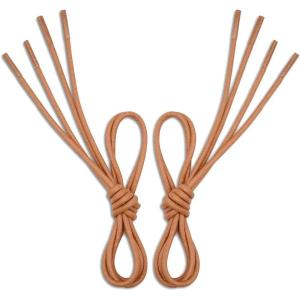 imageVSUDO 2 Pairs Premium Waxed Dress Shoelaces 332quot Thick Shoe Laces for Boots Oxford Dress Shoes 24quot28quot32quot36quot40quotLight Brown