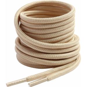 imageVSUDO 2 Pairs Round Boot Laces 532quot Outdoor Work ampamp Hiking Shoe Laces for BootsCream