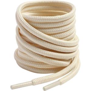 imageVSUDO 2 Pairs Round Boot Laces 532quot Outdoor Work ampamp Hiking Shoe Laces for BootsCream White
