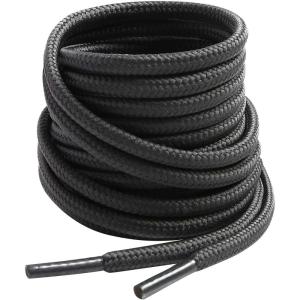 imageVSUDO 2 Pairs Round Boot Laces 532quot Outdoor Work ampamp Hiking Shoe Laces for BootsDark Gray