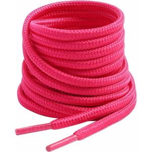 imageVSUDO 2 Pairs Round Boot Laces 532quot Outdoor Work ampamp Hiking Shoe Laces for BootsRose Red