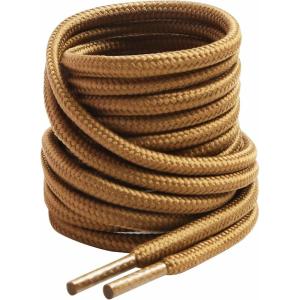 imageVSUDO 2 Pairs Round Boot Laces 532quot Outdoor Work ampamp Hiking Shoe Laces for BootsTan
