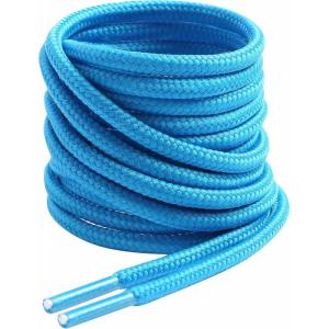 imageVSUDO 2 Pairs Round Boot Laces 532quot Outdoor Work ampamp Hiking Shoe Laces for BootsTurquoise Blue