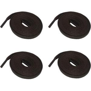 imageVSUDO 2 Pairs Waxed Flat Shoe Laces 14 Wide Flat Cotton Shoelaces for Sneakers or Boots Medium Width04 Dark Brown