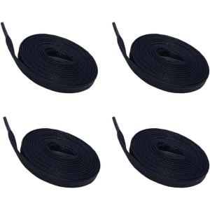 imageVSUDO 2 Pairs Waxed Flat Shoe Laces 14 Wide Flat Cotton Shoelaces for Sneakers or Boots Medium Width07 Blue