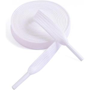 imageVSUDO 516quot Fine Weave Flat Shoe Lace Shoestring for Running Athletic Sneaker01 White