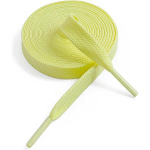 imageVSUDO 516quot Fine Weave Flat Shoe Lace Shoestring for Running Athletic Sneaker15 Light Yellow