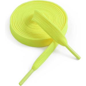 imageVSUDO 516quot Fine Weave Flat Shoe Lace Shoestring for Running Athletic Sneaker16 Neon Yellow