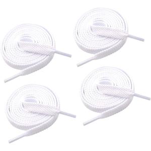 imageVSUDO Double Layer Shoe Laces for Sneakers516quot Flat Shoelaces Compatible with Converse Vans and Air Force  2 Pairs01 White