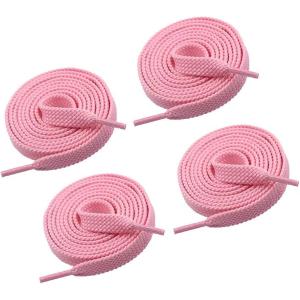 imageVSUDO Double Layer Shoe Laces for Sneakers516quot Flat Shoelaces Compatible with Converse Vans and Air Force  2 Pairs07 Light Pink