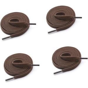 imageVSUDO Double Layer Shoe Laces for Sneakers516quot Flat Shoelaces Compatible with Converse Vans and Air Force  2 Pairs09 Brown
