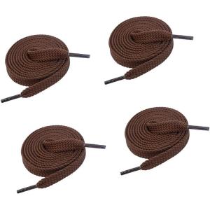 imageVSUDO Double Layer Shoe Laces for Sneakers516quot Flat Shoelaces Compatible with Converse Vans and Air Force  2 Pairs10 Red Brown
