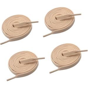 imageVSUDO Double Layer Shoe Laces for Sneakers516quot Flat Shoelaces Compatible with Converse Vans and Air Force  2 Pairs12 Beige