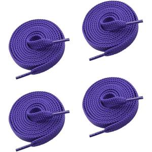imageVSUDO Double Layer Shoe Laces for Sneakers516quot Flat Shoelaces Compatible with Converse Vans and Air Force  2 Pairs13 Purple