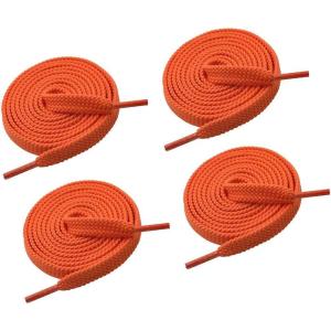 imageVSUDO Double Layer Shoe Laces for Sneakers516quot Flat Shoelaces Compatible with Converse Vans and Air Force  2 Pairs14 Orange