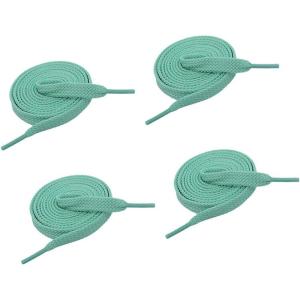 imageVSUDO Double Layer Shoe Laces for Sneakers516quot Flat Shoelaces Compatible with Converse Vans and Air Force  2 Pairs18 Mint Green