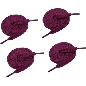 imageVSUDO Double Layer Shoe Laces for Sneakers516quot Flat Shoelaces Compatible with Converse Vans and Air Force  2 Pairs23 Purplish Red