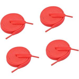 imageVSUDO Double Layer Shoe Laces for Sneakers516quot Flat Shoelaces Compatible with Converse Vans and Air Force  2 Pairs25 Neon Red