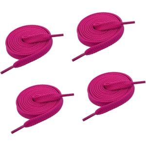 imageVSUDO Double Layer Shoe Laces for Sneakers516quot Flat Shoelaces Compatible with Converse Vans and Air Force  2 Pairs26 Rose Red