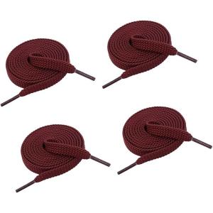 imageVSUDO Double Layer Shoe Laces for Sneakers516quot Flat Shoelaces Compatible with Converse Vans and Air Force  2 Pairs27 Dark Red