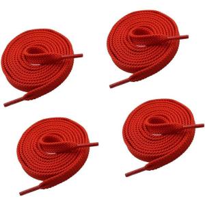 imageVSUDO Double Layer Shoe Laces for Sneakers516quot Flat Shoelaces Compatible with Converse Vans and Air Force  2 Pairs57 Red