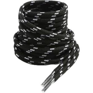 imageVSUDO Round Shoe Laces for Hiking Boots 532 Inch Shoestrings for Outdoor Work Shoes Thick Climbing Shoelaces for Boots20 White Wiht Black Dot
