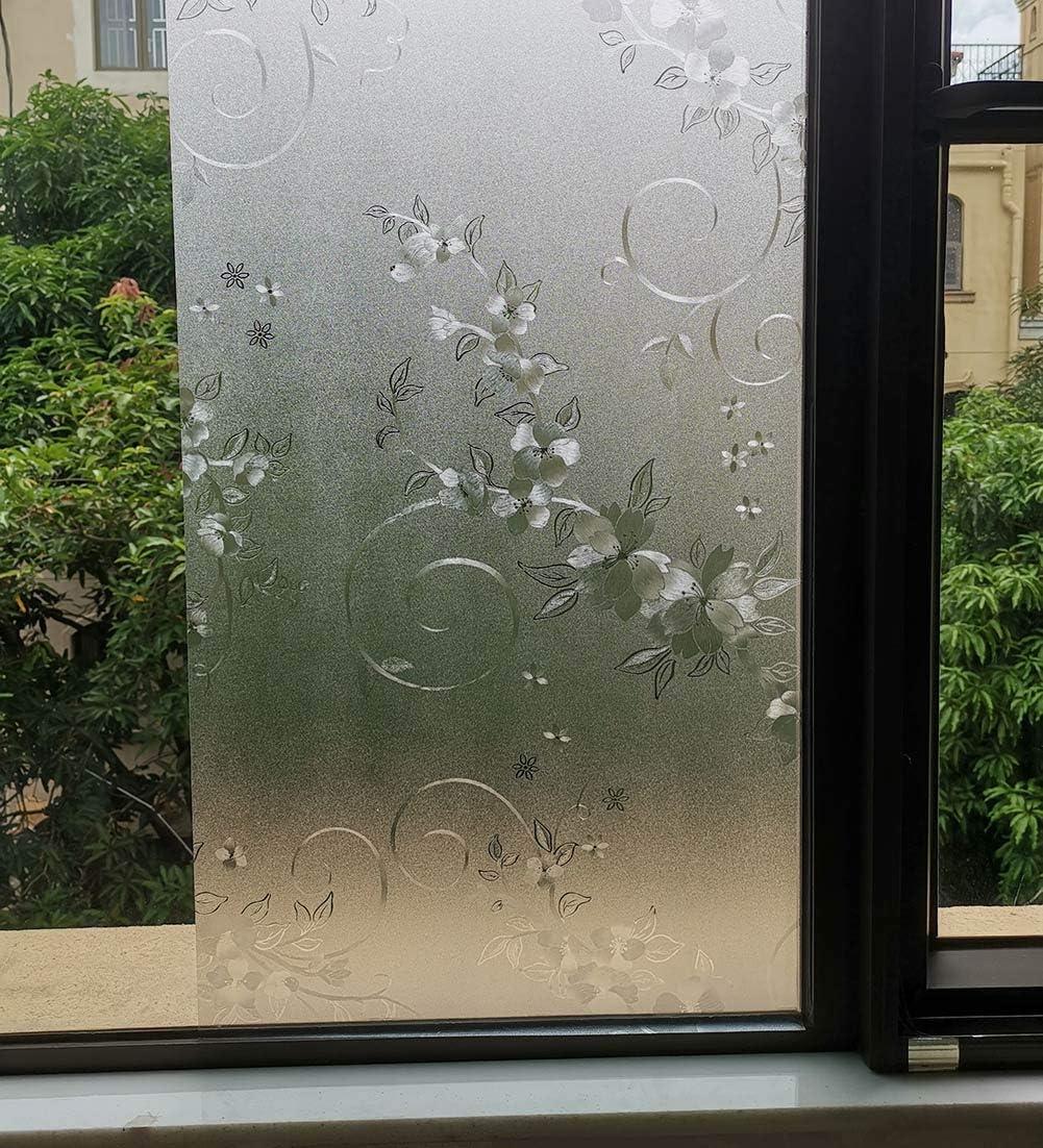 imageVSUDO 1 Roll 177quot by 787quot Privacy Window Film Frosted Vine Flower Pattern Window Tint Static Cling Window Glass Sticker for Home 968 Sq Ft Total177 By 787