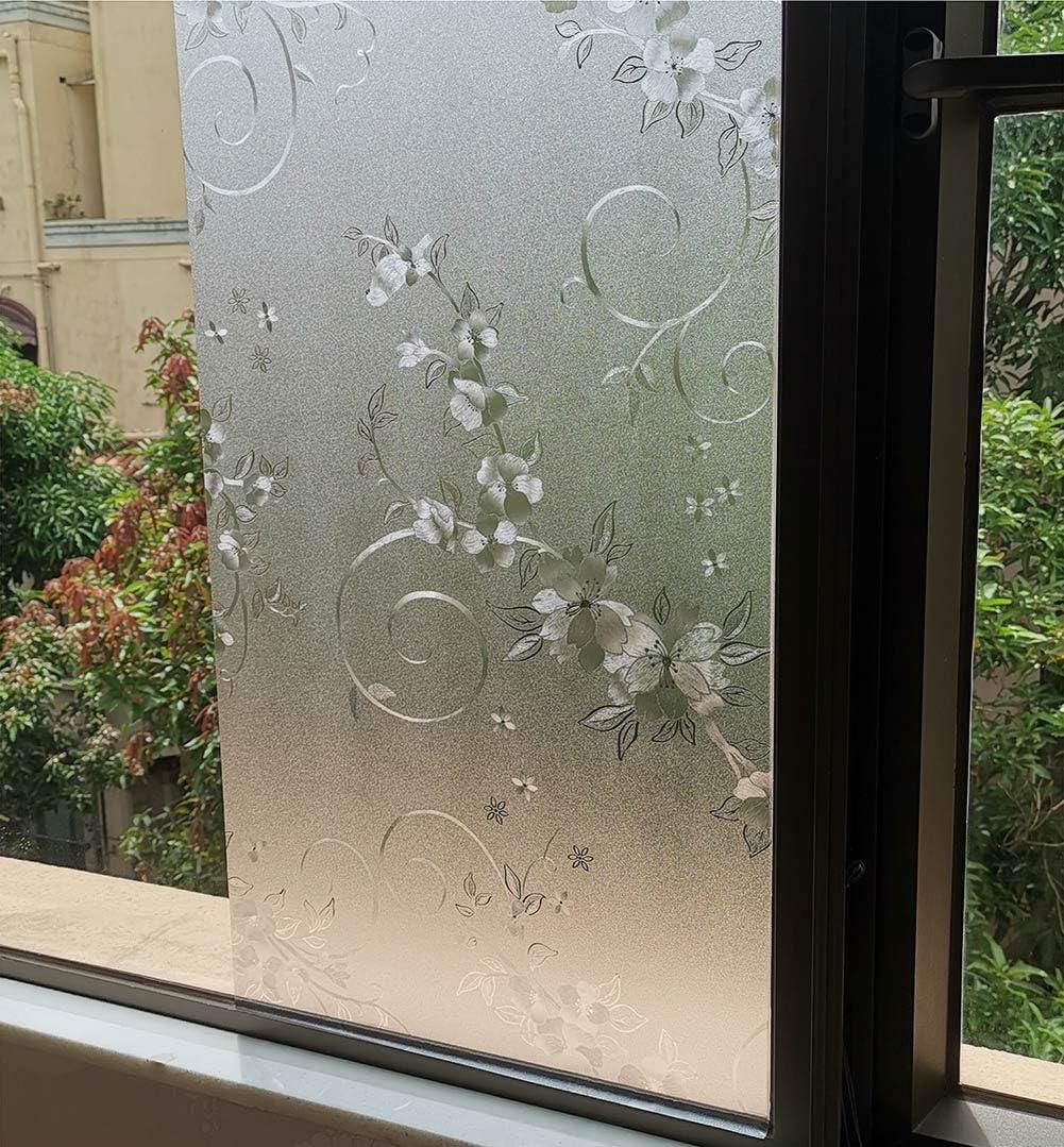 imageVSUDO 1 Roll 177quot by 787quot Privacy Window Film Frosted Vine Flower Pattern Window Tint Static Cling Window Glass Sticker for Home 968 Sq Ft Total177 By 787