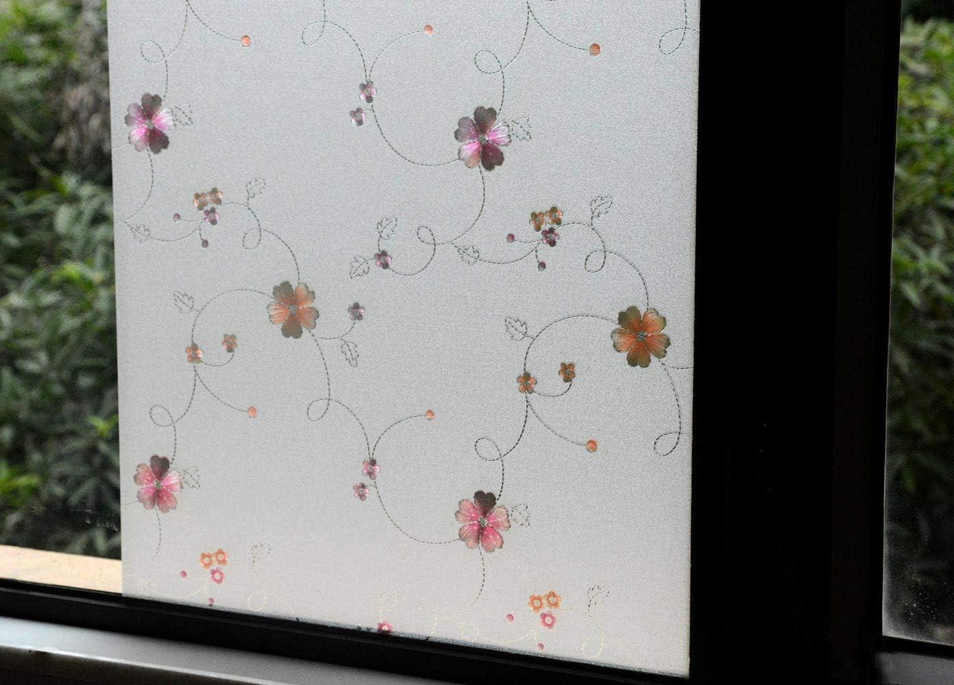imageVSUDO 1 Roll 354quot by 787quot Static Cling Window Film for Privacy Plum Blossom Pattern Window Tint for Home Window Glass Sticker for Office 1937 Sq Ft Total354 By 787