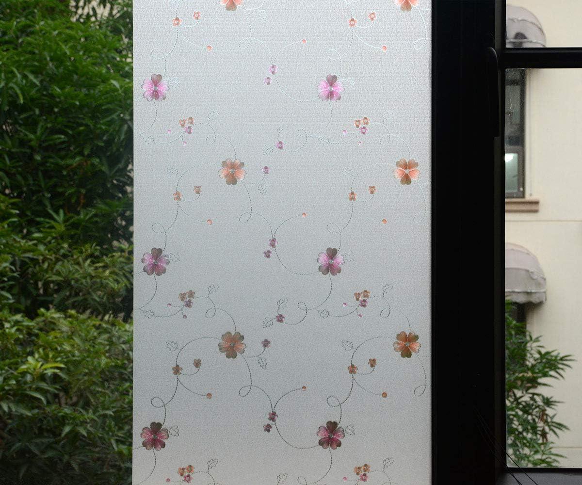imageVSUDO 1 Roll 354quot by 787quot Static Cling Window Film for Privacy Plum Blossom Pattern Window Tint for Home Window Glass Sticker for Office 1937 Sq Ft Total354 By 787