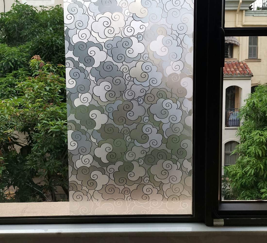 imageVSUDO 2 Rolls 354quot by 787quot Privacy Window Film Cloud Pattern Window Tint Static Cling Window Glass Sticker for Home 3875 Sq Ft Total354 By 7872 Rolls