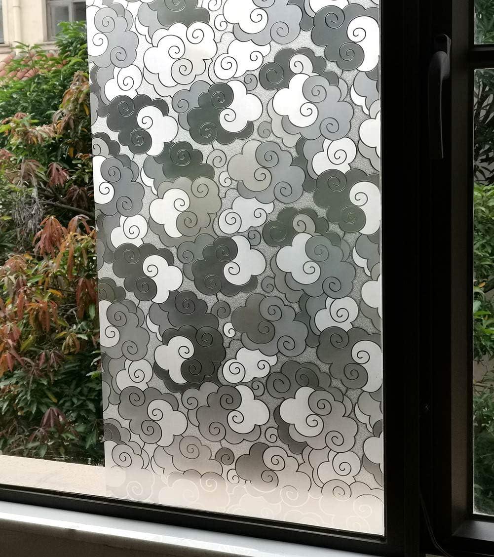 imageVSUDO 2 Rolls 354quot by 787quot Privacy Window Film Cloud Pattern Window Tint Static Cling Window Glass Sticker for Home 3875 Sq Ft Total354 By 7872 Rolls