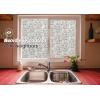 imageVSUDO Frosted Privacy Window Film Frangipani Flower Pattern Privacy Protection NonAdhesive Static Cling Glass Covering Decorative Window Tint for Home and Office 118 x 787 InchesBlue Background  White Flower