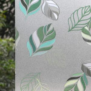 imageVSUDO Frosted Window Film Leaf Pattern NonAdhesive Static Cling Decorative Privacy Glass Cover for Home and Office 118 x 787 InchesLeaf